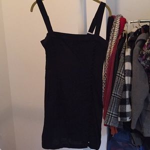 Black Side-Button Tank Dress
